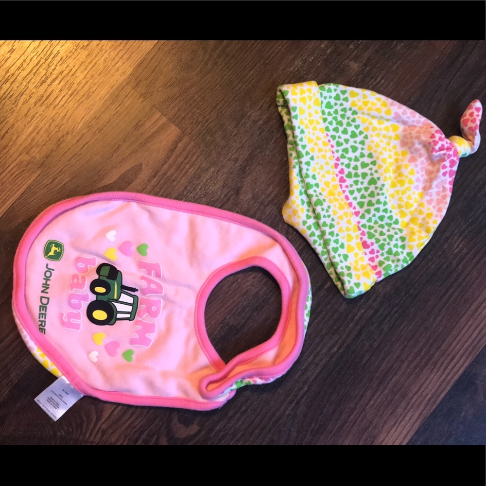 John Deere Bib & Hat Set